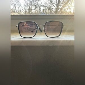 Square Gradient Lens Sunglasses - Silver Frame